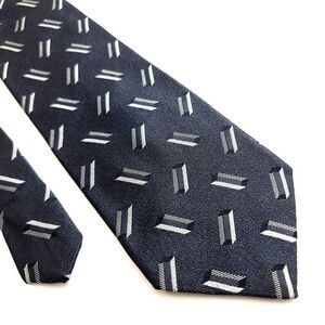 Bruno Piattelli Gray Abstract Geometric‎ Woven Wide Silk Tie
